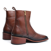 Godfather Series Men’s Pointed Cuban Heel Suede Leather Chain Boots - DYNOGEM