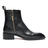 Godfather Series Men’s Italian Cuban Heel Leather Chain Boots - DYNOGEM