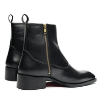 Godfather Series Men’s Italian Cuban Heel Leather Chain Boots - DYNOGEM