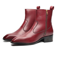 Godfather Series Men’s Italian Cuban Heel Leather Chain Boots - DYNOGEM