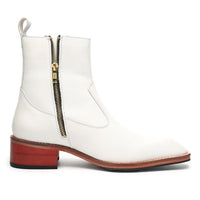 Godfather Series Men’s Italian Cuban Heel Leather Chain Boots - DYNOGEM