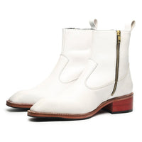Godfather Series Men’s Italian Cuban Heel Leather Chain Boots - DYNOGEM