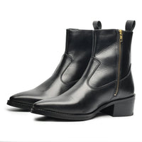 Godfather Series Men’s Pointed Cuban Heel Leather Chelsea Boots - DYNOGEM