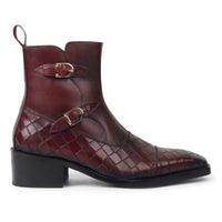 Dynogem Imperial Cherry Leather Ankle Boots Under Maharaja Series - DYNOGEM