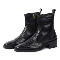 Godfather Imperial – Black Embroidered Italian-Toe Boots - DYNOGEM