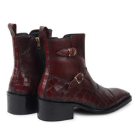 Dynogem Imperial Cherry Leather Ankle Boots Under Maharaja Series - DYNOGEM