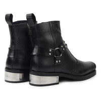 DYNOGEM "Superstar" Edition - Men's Black Snake-Textured Cuban Heel Chelsea Boot with Steel Plate - DYNOGEM