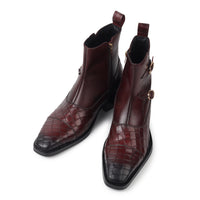 Dynogem Imperial Cherry Leather Ankle Boots Under Maharaja Series - DYNOGEM