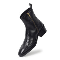 Godfather Imperial – Black Embroidered Italian-Toe Boots - DYNOGEM